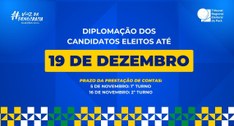 O processo de diplomação dos candidatos eleitos é a fase final do ciclo eleitoral e consiste na ...